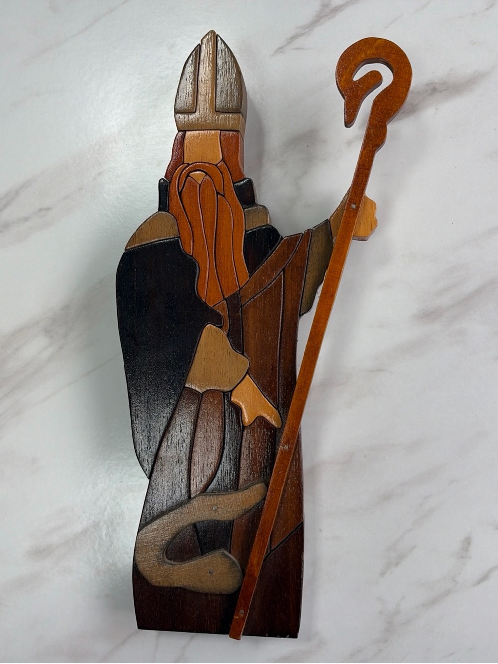 🇮🇪13” Vintage Puckane Ireland Irish Folk Art Saint Patrick Wood Figure
